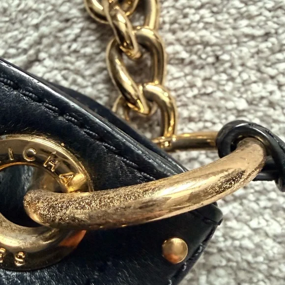 Michael Kors Black Shoulder Bag with Gold Accents - Picture 12 of 16